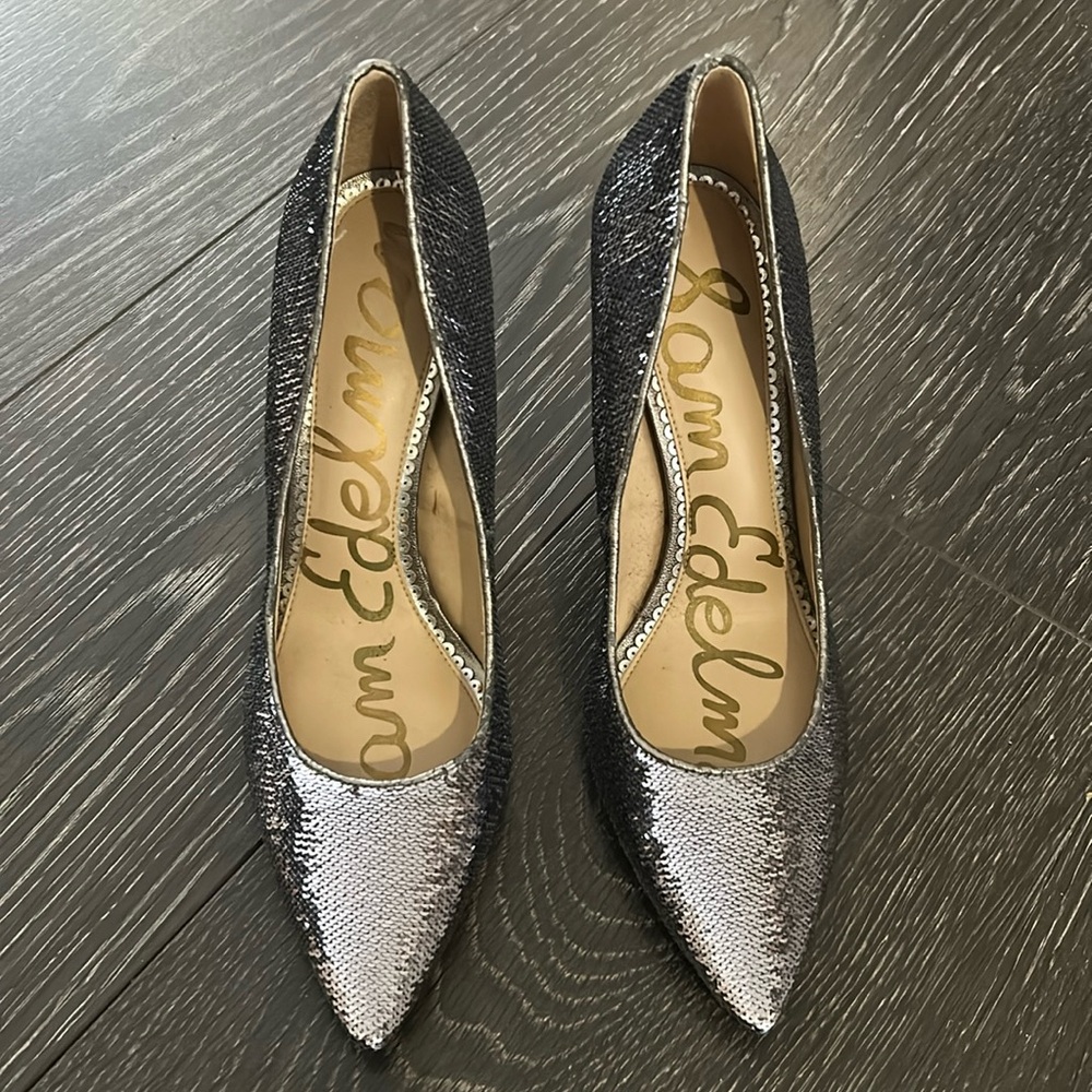 Sam Edelman Sparkly silver pumps